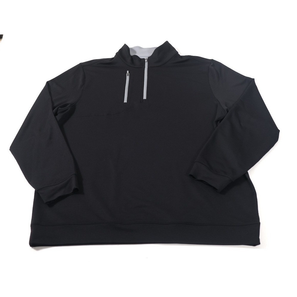 Walter Hagen Pullover Men Large Black Performance Quarter Zip Golf Activewear